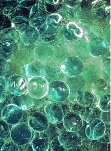  Oil Beads 2mm Transparent / Green