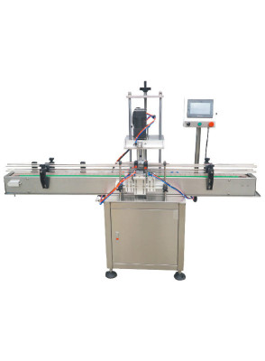 Automatic dropper cap closing machine (belt, floor standing) size 17-50 mm.