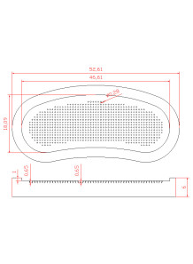  Microneedle Mold (46.5x18mm, H=650μm, S=800μm, D=290μm) (1000 tips)