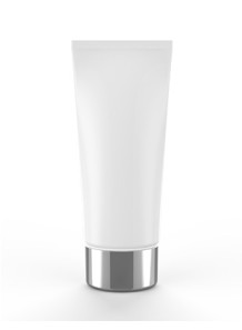 หลอดครีม หลอดเจล สีขาว ฝาเงิน 100ml