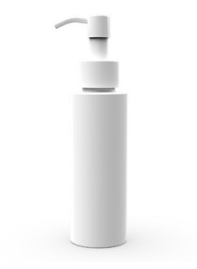  White pump bottle, round shape, white pump cap, 100ml