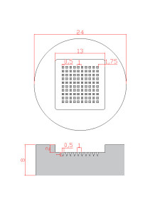  Microneedle Mold (13x13mm, H1000μm, 10x10, S1000μm, D500μm, Pyramid)