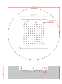  Microneedle Mold (13.5x13.5mm, H1000μm, 10x10, S1000μm, D390μm, Conical)