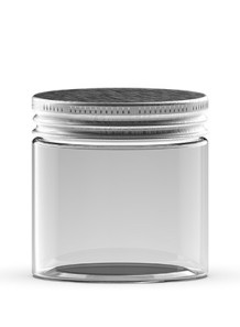  Cream container, gel container, clear, aluminum cap, 200g