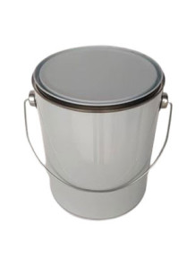  White Coated Metal Can With Iron Handle Band (3.8L)