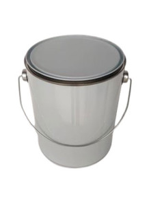 White Coated Metal Can with iron handle band (3.8L)