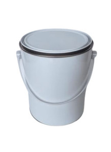 White Coated Metal Can with plastic handle band (3.8L)
