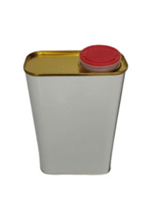  White Coated Metal Can square shape With Oil Nozzle(1L)