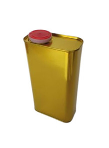 Gold Coated Metal Can Square Shape With Oil Nozzle (1L)