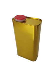  Gold Coated Metal Can Square Shape With Oil Nozzle (1L)