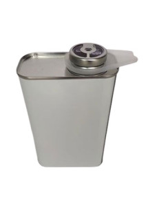 White Coated Metal Can square shape With Finger Pressed Lid (500ml)
