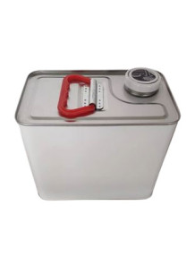 White Coated Metal Can square shape With Rubber Coating Lid (2.5L)