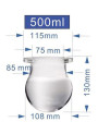  3,4 Neck Glass Reactor (round bottom, 500ml, 115mm)