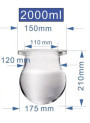  3,4 Neck Glass Reactor (round bottom, 2000ml, 150mm)