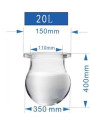  3,4 Neck Glass Reactor (round bottom, 20000ml, 150mm)