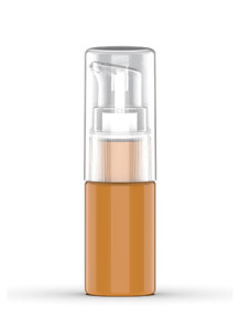  Pump bottle for cream, gel, liquid, light brown, 10ml
