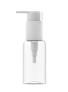 Clear bottle, round shape,...