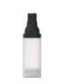  Pump bottle for cream, gel, liquid, opaque white, black cap, 30ml
