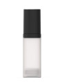  Pump bottle for cream, gel, liquid, opaque white, black cap, 30ml