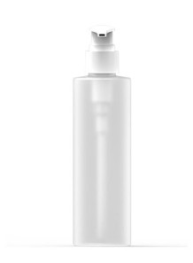  White plastic bottle, pump cap, white, 200ml