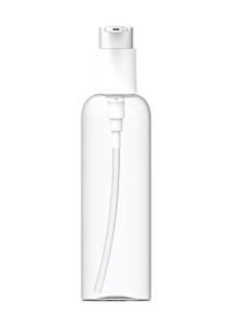 Clear bottle, round shape,...