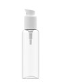  Clear bottle, round shape, white pump cap, 100ml