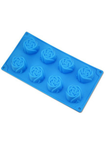 Mold: 8-cavity silicone soap mold, rose shape