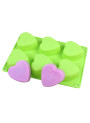  Mold, 6-cavity silicone soap mold, heart shape