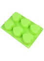  Mold, 6-cavity silicone soap mold, heart shape