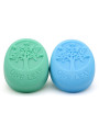  Mold: 4-cavity silicone soap mold, tree shape, round.