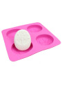  Mold: 4-cavity silicone soap mold, tree shape, round.