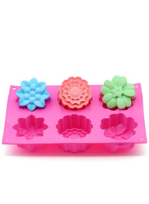  Mold: 6-cavity silicone soap mold, flower shape