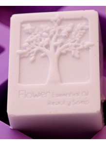  Mold: 4-cavity silicone soap mold, square tree shape.