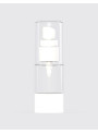  Clear pump bottle, round shape, white pump cap, clear cover, 15ml