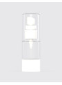  Clear pump bottle, round shape, white pump cap, clear cover, 15ml