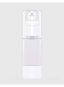 Clear pump bottle, round...