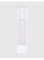  Clear pump bottle, round shape, white pump cap, clear cover, 100ml
