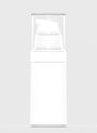  White pump bottle, round shape, white pump cap, clear cover, 30ml