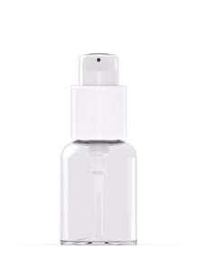 Clear pump bottle, round...