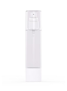 Round clear bottle, white...