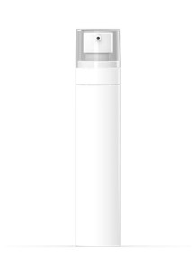  White plastic bottle, tall round shape, white pump cap, clear cover, 100ml