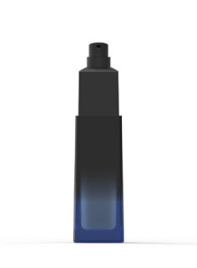 Blue-black glass bottle,...