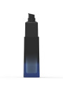  Blue-black glass bottle, square shape, black pump cap, 125ml