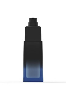 Blue-black glass bottle,...