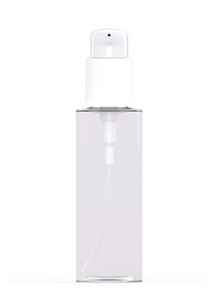  Clear plastic bottle, white pump cap, clear cover, 120ml