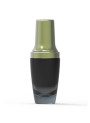  Black glass bottle, gold pump cap, 30ml
