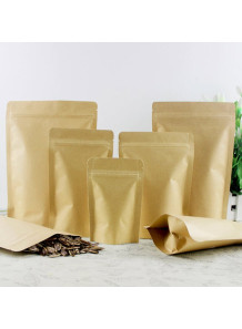 Paper bag with zipper, stand-up bottom, 15x24+4cm