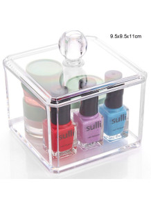  Acrylic cotton bud holder box 9.5x9.5x11cm