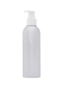 White plastic bottle, pump...