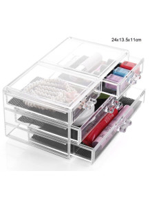  Acrylic drawer box, 4 rails, 24x13.5x11cm